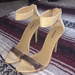 Copper and Creme Express Ankle Strap Heel